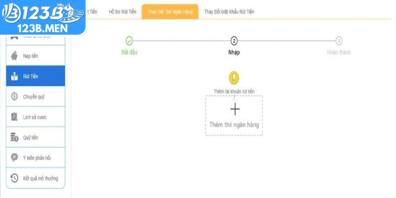 Chuyển khoản ngân hàng là hình thức nạp rút tiền 123B phổ biến nhất