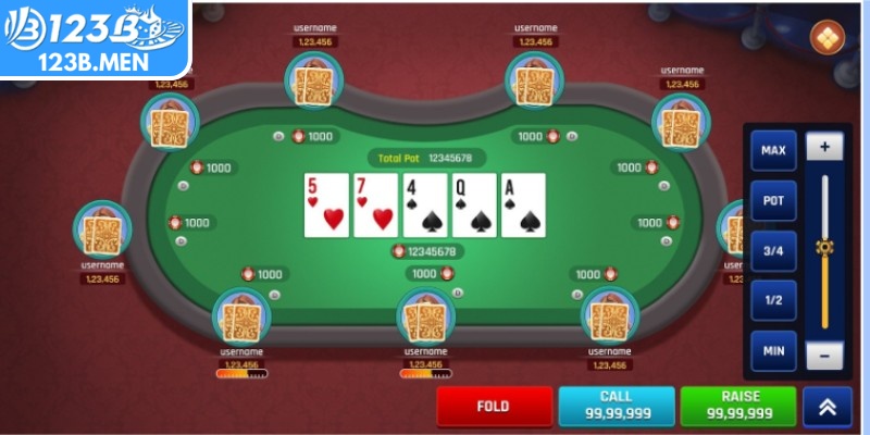 Các vòng cược poker 123B diễn ra đầy căng thẳng